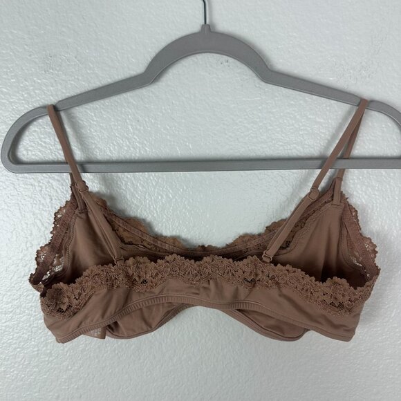 Skims Fits Everybody Lace Scoop Bralette XL Nude Seamless Stretch Feminine Girly - Picture 4 of 7